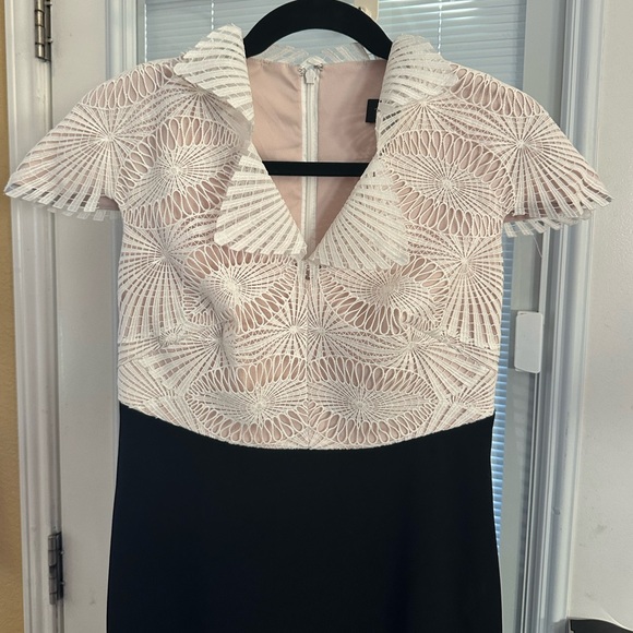 Tadashi Shoji Elegant Black and Cream lace Dress size 2 - Picture 7 of 10